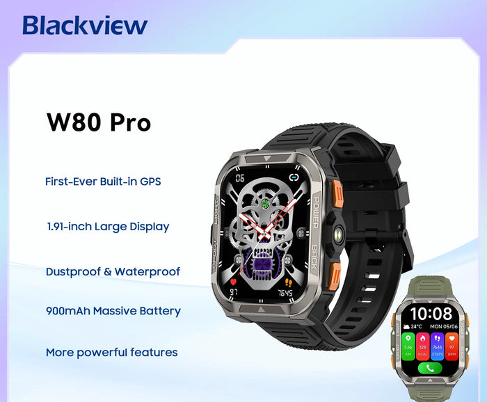 Robuste Outdoor GPS-Smartwatch mit 1,91-Zoll-TFT-Display und 900-mAh-Akku