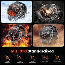 Sport-Smartwatch für Herren mit rundem HD-Touchdisplay, Bluetooth-Telefonie und Silikonarmband