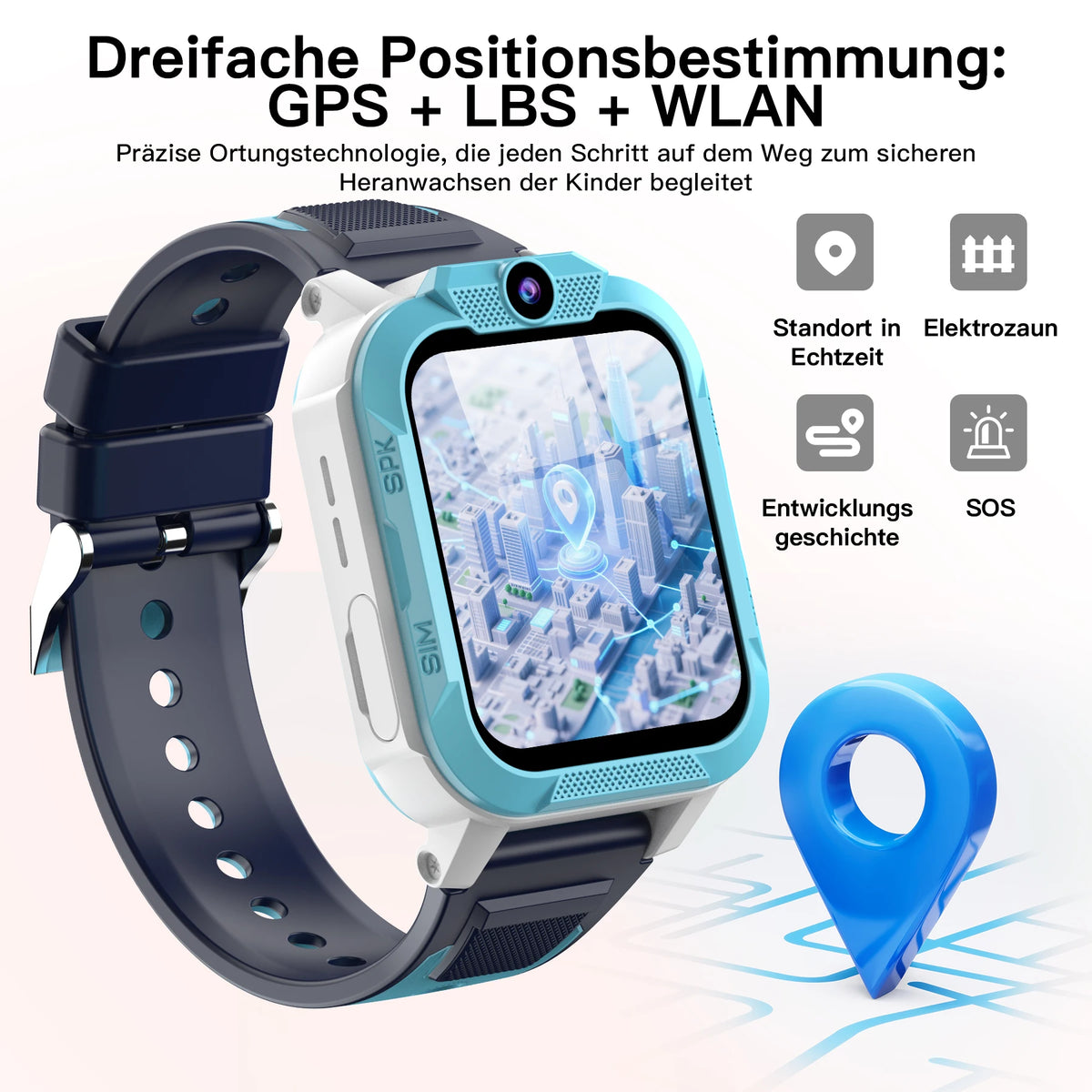 Blackview Z40 Pro 4G Kinder-Smartwatch mit GPS-Ortung und 1,85-Zoll-TFT-Display