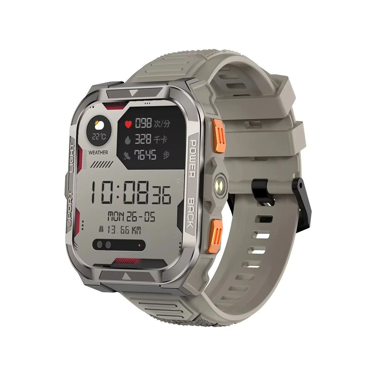 Robuste Outdoor GPS-Smartwatch mit 1,91-Zoll-TFT-Display und 900-mAh-Akku