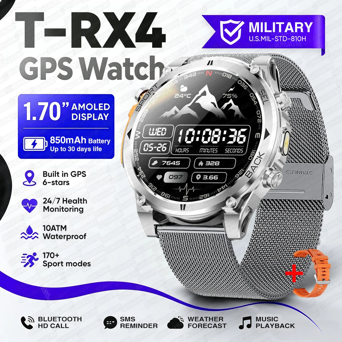 T-RX4 Smartwatch – GPS | Herren – Produktfoto