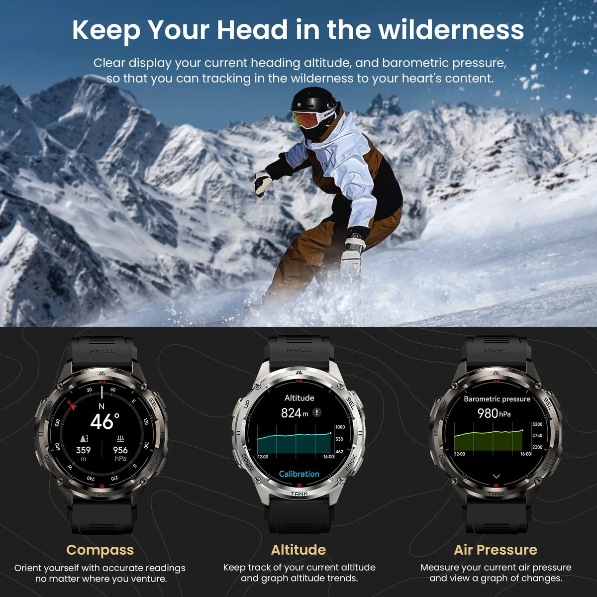 KOSPET TANK T3 Ultra 2 GPS-Smartwatch mit rundem 1,43-Zoll-AMOLED-Display und Edelstahlgehäuse