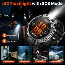 Outdoor-Smartwatch für Herren – 1,7″ HD-Display, 1100 mAh, Bluetooth-Anrufe & LED-Taschenlampe