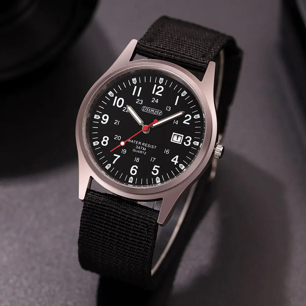 Herrenuhr – Leuchtzeiger, Militär-Stil – Produktfoto