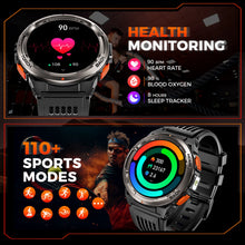 Herren-Smartwatch mit 1,45 Zoll HD-Display, LED-Taschenlampe und Lederarmband