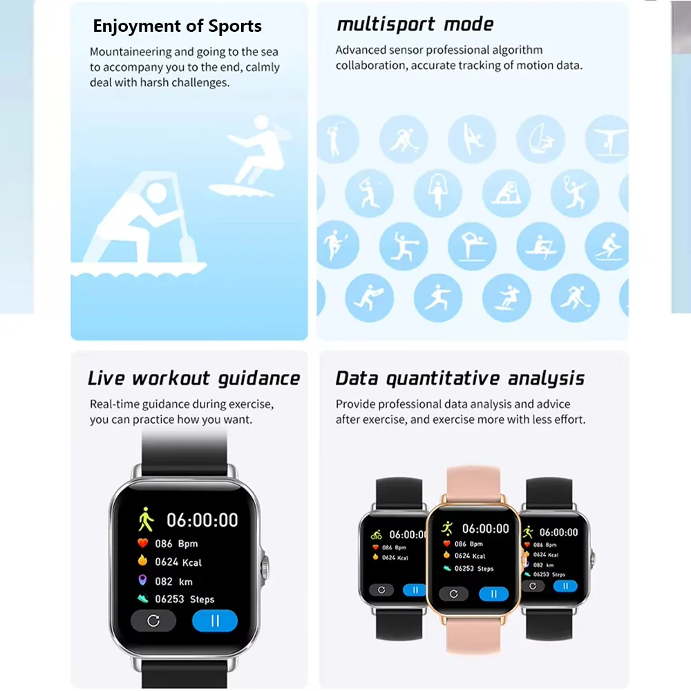 Smartwatch mit Bluetooth-Telefonie, Fitness-Tracking und LAXASFIT-App