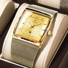 POEDAGAR Herrenuhr – Edelstahlarmband, wasserdicht, Datumsanzeige, Leuchtzeiger – Produktfoto