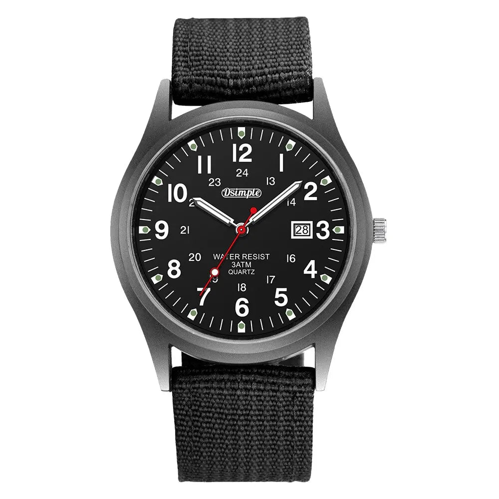 Herrenuhr – Leuchtzeiger, Militär-Stil – Produktfoto