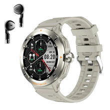 2-in-1 Smartwatch mit integrierten TWS-Bluetooth-Kopfhörern, rundem 1,46 Zoll Display und Silikonarmband