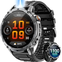 Outdoor-Smartwatch für Herren – 1,7″ HD-Display, 1100 mAh, Bluetooth-Anrufe & LED-Taschenlampe