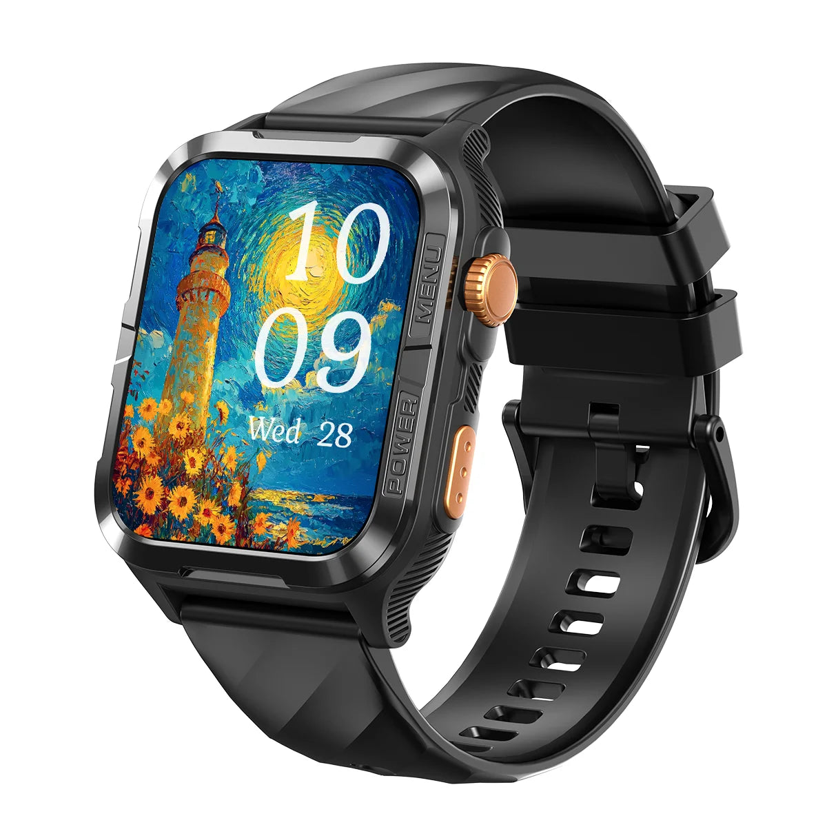 Blackview W10 Pro GPS-Smartwatch mit 1,83-Zoll-TFT-Display und schwarzem Gehäuse