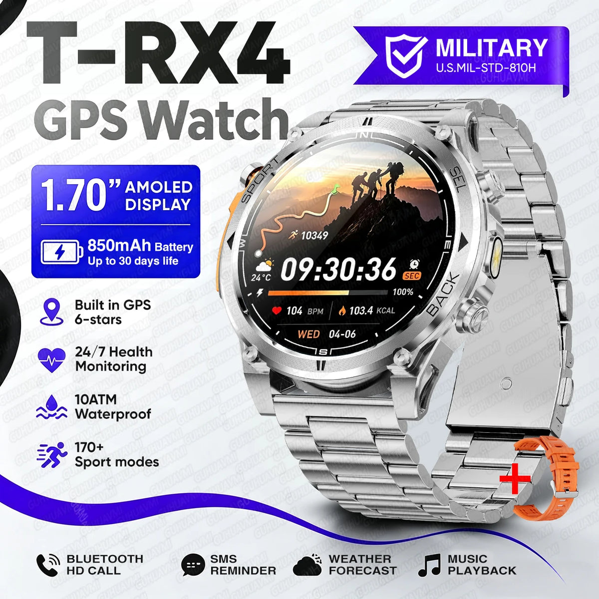 T-RX4 Smartwatch – GPS | Herren – Produktfoto