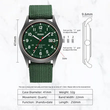 Herrenuhr – Leuchtzeiger, Militär-Stil – Produktfoto