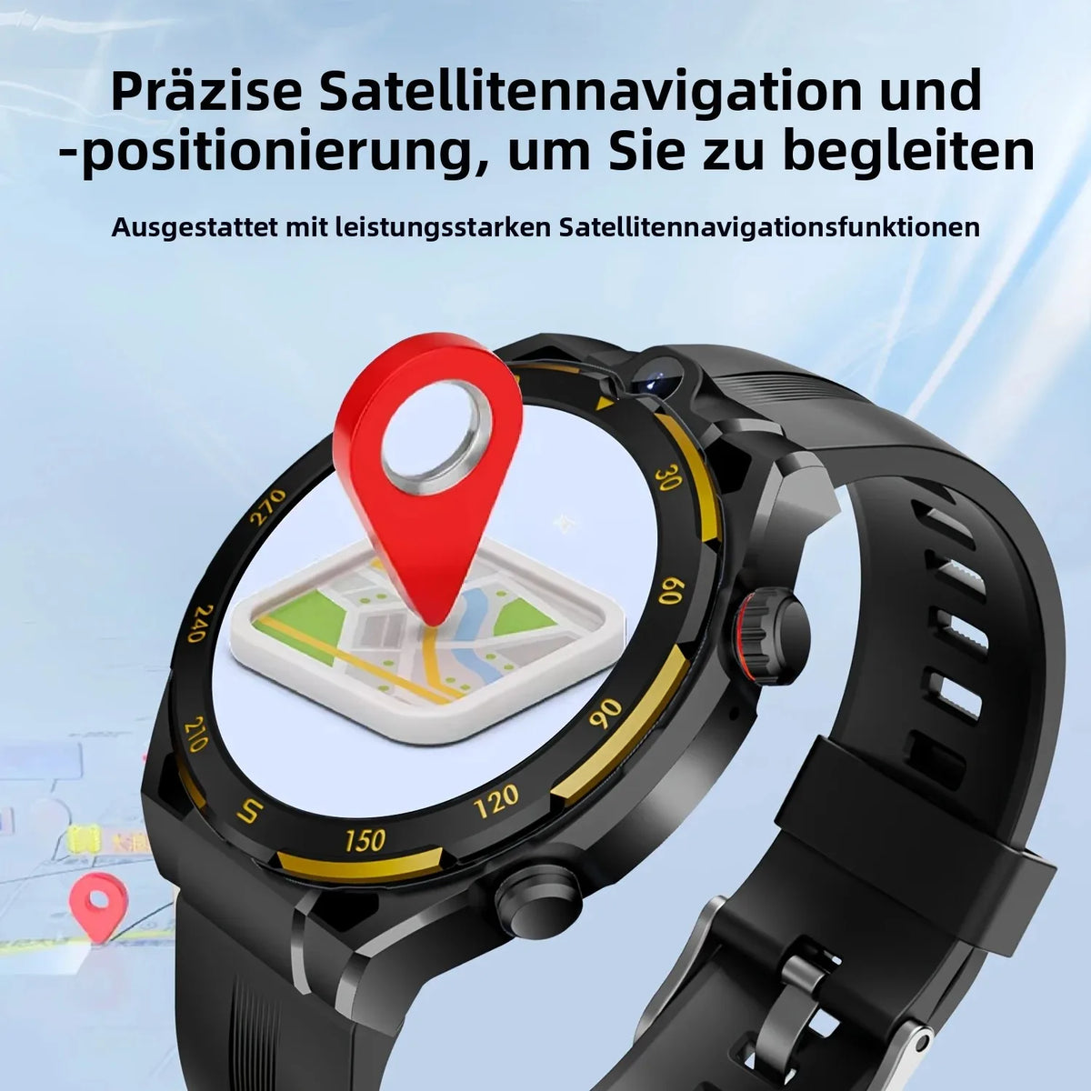 4G Android Smartwatch mit 1,43 Zoll AMOLED Display, GPS, Nano-SIM und 2-MP-Kamera