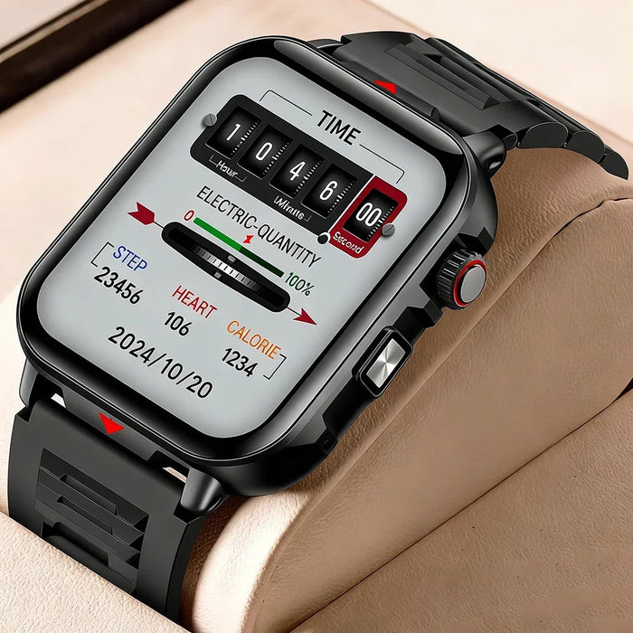 Smartwatch mit 2,01 Zoll OLED-Display, Bluetooth-Anrufen, Fitness-Tracking und IP68