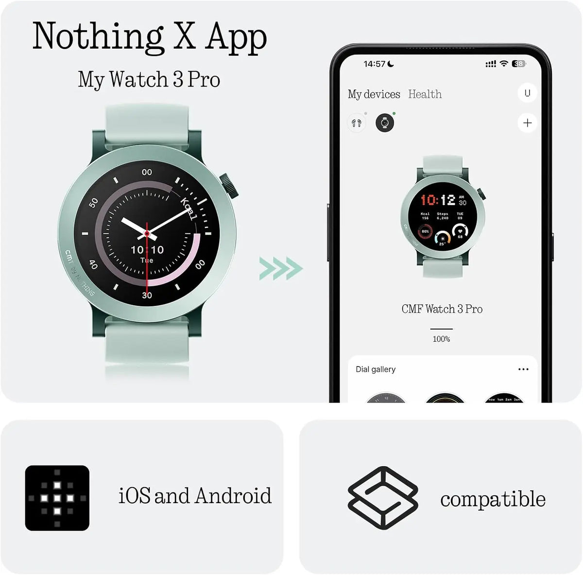 CMF Watch 3 Pro Smartwatch mit rundem 1,43-Zoll-AMOLED-Display und sportlichem Design