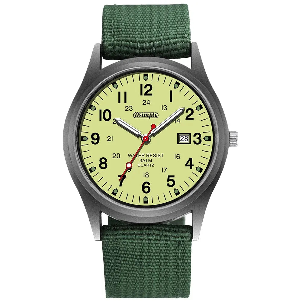 Herrenuhr – Leuchtzeiger, Militär-Stil – Produktfoto